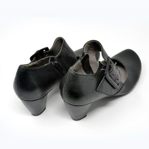 Size 37 MARC Soft Walk Black Leather Mary Jane Style Heals - Picture 3 of 6